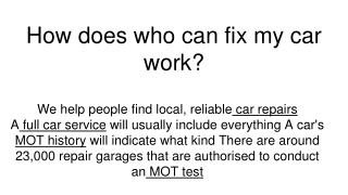How does who can fix my car work_
