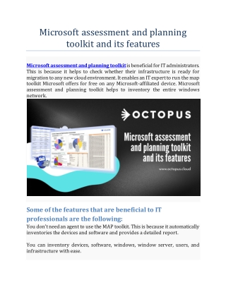 Microsoft assessment and planning toolkit and its features