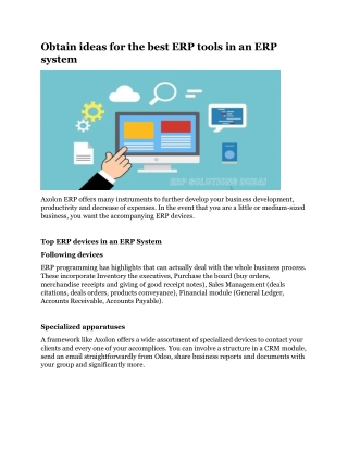 Obtain ideas for the best ERP tools in an ERP system