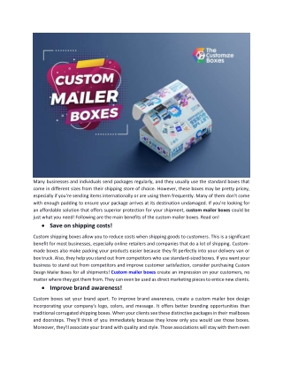 What are the Main Benefits of Using Custom Mailer Boxes?