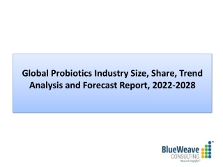 Probiotics Market Insight, Outlook, Forecast 2022-2028