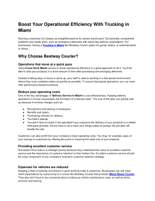 Air Cargo freight Courier miami | Bestway Courier