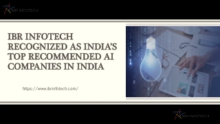 IBR Infotech Recognized as India’s Top Recommended AI Companies in India