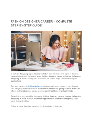 FASHION DESIGNER CAREER – COMPLETE STEP-BY-STEP GUIDE