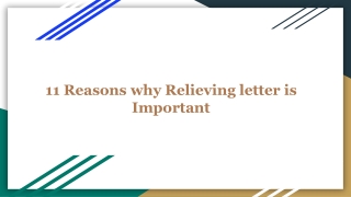 11 reasons why relieving letter is important