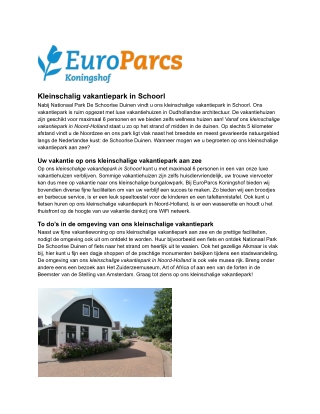 Residence Koningshof  Kleinschalig vakantiepark