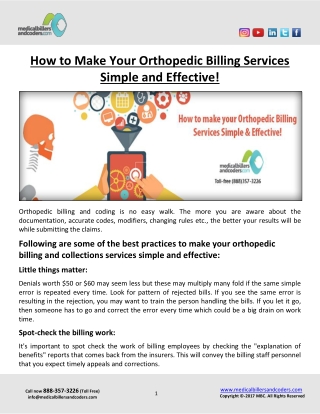 How to Make Your Orthopedic Billing Services Simple and Effective!