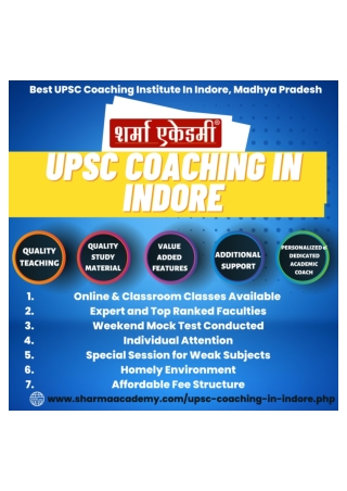 Best UPSC Coaching In Indore Sharma Academy