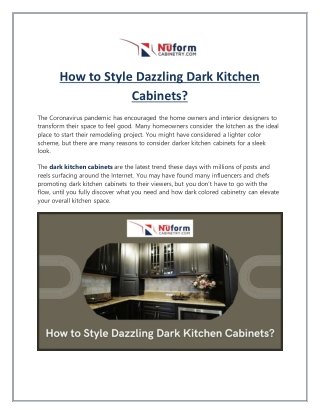 How to Style Dazzling Dark Kitchen Cabinets