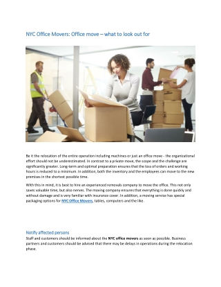 NYC Office Movers