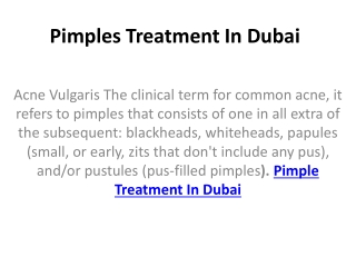 Pimples Treatment In Dubai 2