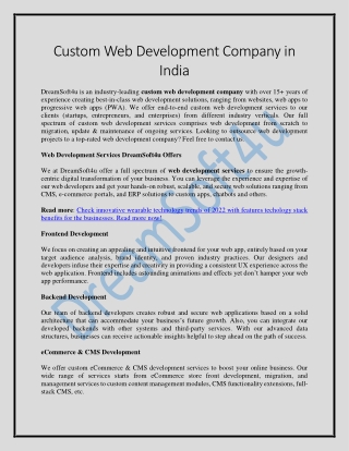 Custom Web Development Company in India