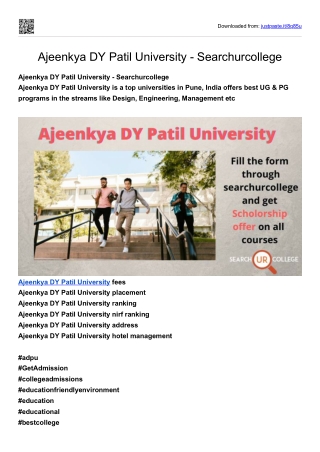 Ajeenkya DY Patil University - Searchurcollege