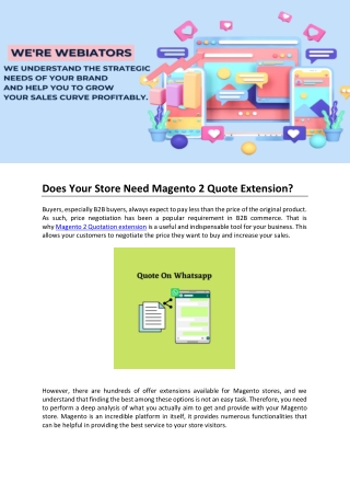 Does Your Store Need Magento 2 Quote Extension - PDF