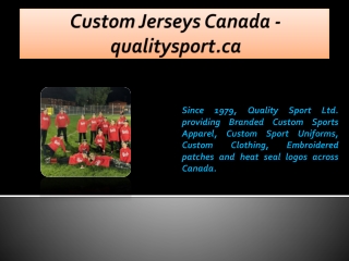 Custom Jerseys Canada - qualitysport.ca