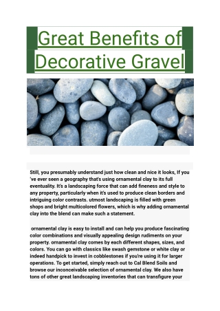 Great Benefits of Decorative Gravel