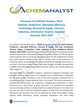 Ammonia Fuel Market Analysis Reports