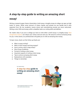 A step-by-step guide to writing an amazing short essay