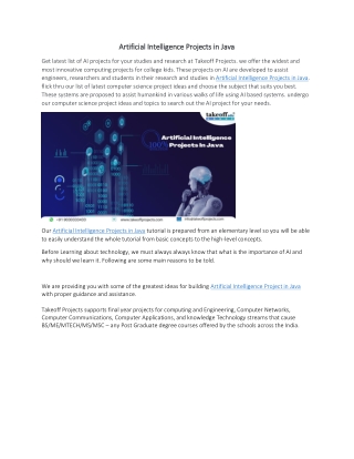 Artificial Intelligence Projects In Java