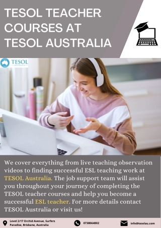 TESOL Teacher Courses at TESOL Australia