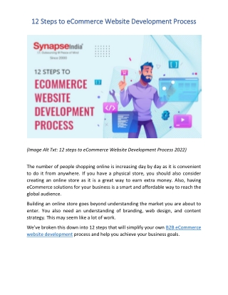 12 steps to eCommerce Website Development Process