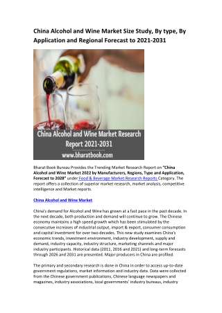 China Alcohol and Wine Market Research Report 2021-2031