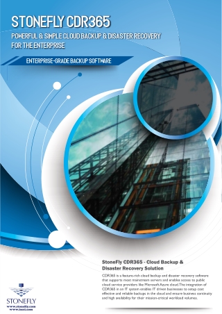 StoneFly CDR365- Cloud Backup & Disaster Recovery Solution