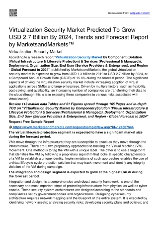 Virtualization Security Market Set for Rapid Growth Of USD USD 2.7 billion