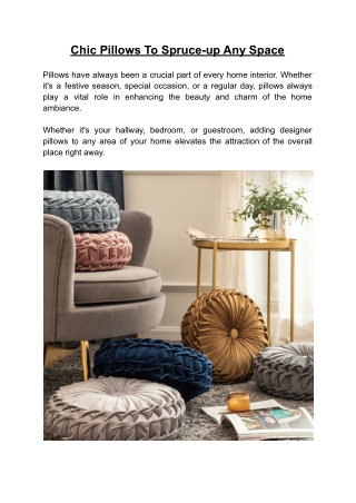 Chic Pillows To Spruce-up Any Space