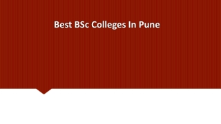 Best BSc Colleges In Pune