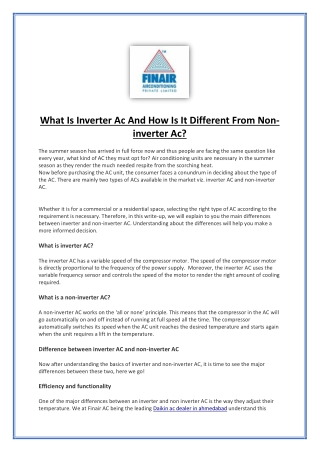 What Is Inverter Ac And How Is It Different From Non-inverter Ac