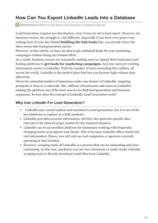 How Can You Export LinkedIn Leads Into a Database