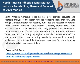 North America Adhesive Tapes Market  - Industry Trends, Size, Share and Forecast to 2029 Market