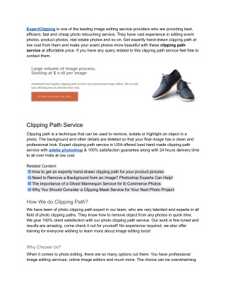 ExpertClipping - Your One Stop Solution For All Your Photo Editing Needs