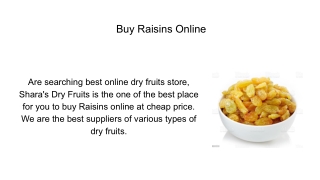 Buy Raisins Online - Shara's Dry Fruits