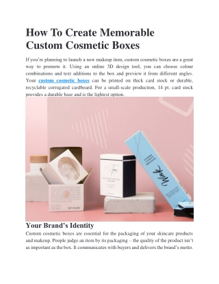 How To Create Memorable Custom Cosmetic Boxes