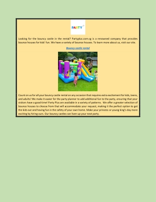 Bouncy Castle Rental | Partyplus.com.sg