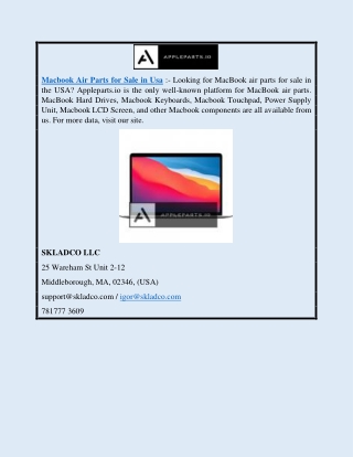 Macbook Air Parts for Sale in Usa | Appleparts.io