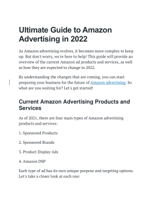 Ultimate Guide to Amazon Advertising in 2022