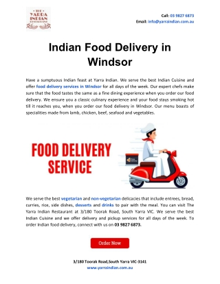 Indian Food Delivery in Windsor