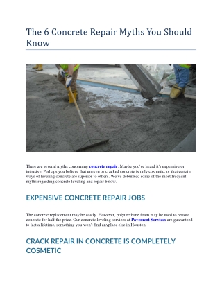 6 Concrete Repair Myths You Should Know