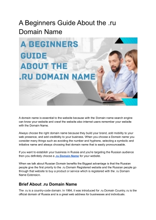 A Beginners Guide About the .ru Domain Name