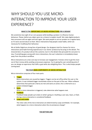 WHY SHOULD YOU USE MICRO-INTERACTION TO IMPROVE YOUR USER EXPERIENCE?