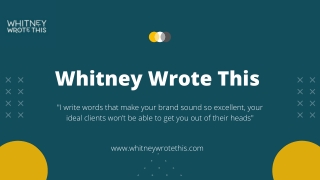 Website Copy Audit - Whitney Wrote This