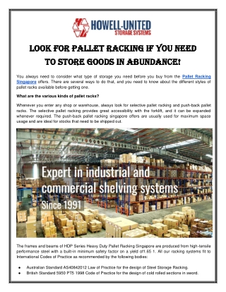 Pallet Racking Singapore