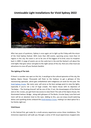 Unmissable Light Installations for Vivid Sydney 2022