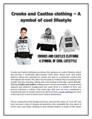 Crooks and Castles clothing-A symbol of cool lifestyle