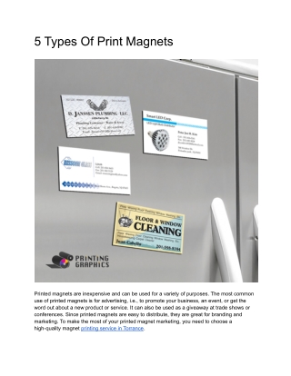 5 Types Of Print Magnets