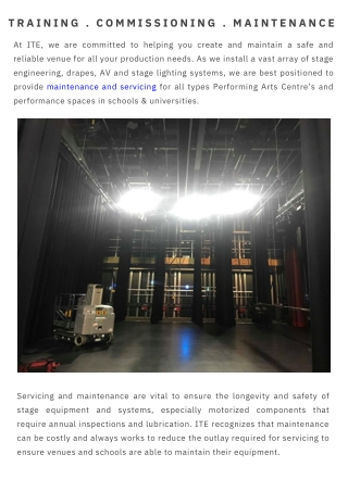 Stage Equipment Maintenance - I.T.E