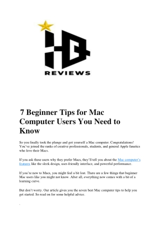 Mac Computer Users You Need to Know